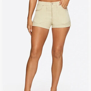 JESSICA SIMPSON INFINITELY IGH WAISTED BROWN KAHKI BUTTON FLY 4 POCKET SHORTS 6